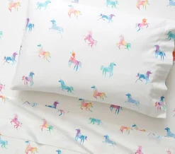 Organic Watercolor Unicorn Pillowcase Set