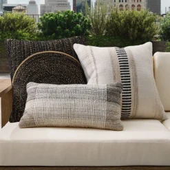Outdoor Half Block Stripe Pillow Set