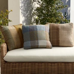 Outdoor Multi Plaid Pillow