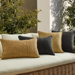 Outdoor Split Faux Jute Pillow