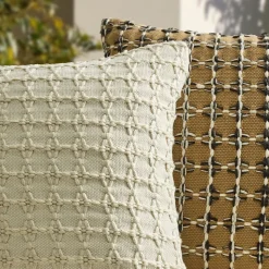 Outdoor Stitched Diamond Grid Pillow