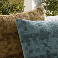 Outdoor Textured Checker Pillow