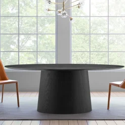 Oval Plinth Dining Table (79")