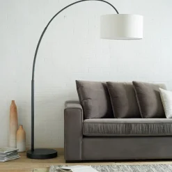 Overarching Linen Shade Floor Lamp (79")