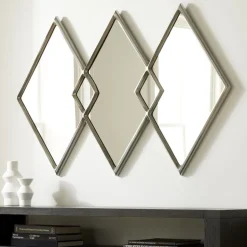 Overlapping Diamonds Metal Wall Mirror