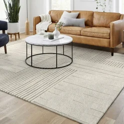 Painted Mixed Stripes Wool Rug