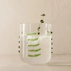 Palm Applique Double Old Fashioned Glasses