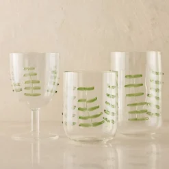 Palm Applique Glassware Collection