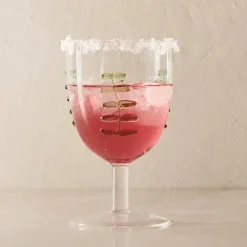 Palm Applique Wine Glasses
