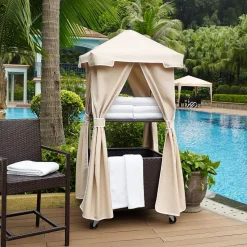 Palm Harbor Outdoor Wicker Towel Valet