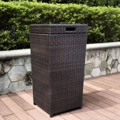 Palm Harbor Outdoor Wicker Trash Can