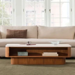 Panorama Marble Open Storage Coffee Table (52")