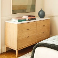 Parker Marble 6-Drawer Dresser (58"–72")