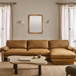 Parry Leather 2-Piece Chaise Sectional (123")