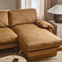 Parry Leather 2-Piece Chaise Sectional (123")