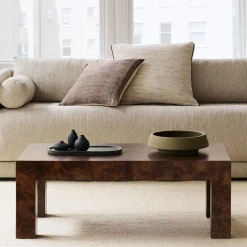 Parsons Burl Coffee Table (44")