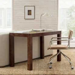 Parsons Burl Wood Desk (48")