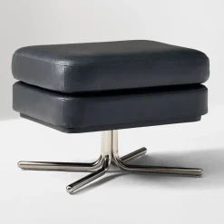 Patchin Leather Swivel Chair Ottoman