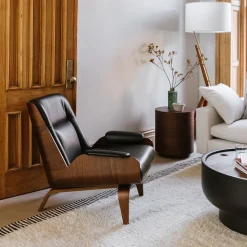 Paulo Bent Ply Leather Chair