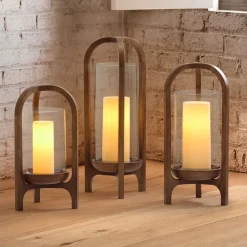 Pedestal Wood Lanterns
