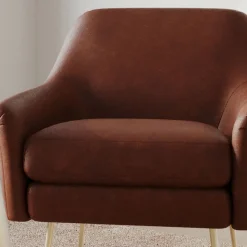 Phoebe Leather Chair - Metal Legs