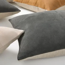 Pieced Suede Pillow Cover