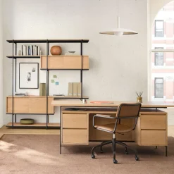 Pierce Executive Desk (72") & Extra Wide Storage Shelf Set (72")