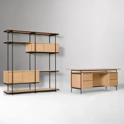 Pierce Executive Desk (72") & Extra Wide Storage Shelf Set (72")
