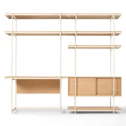 Pierce Wall Desk w/ Narrow Storage Shelf Unit (92"–134")