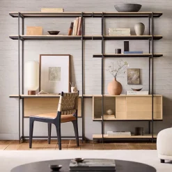 Pierce Wall Desk w/ Narrow Storage Shelf Unit (92"–134")