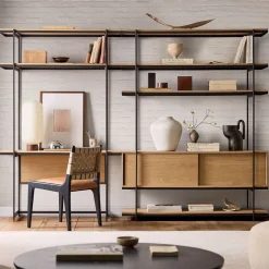 Pierce Wall Desk w/ Wide Shelf Unit (110")