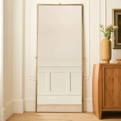 Pierce & Ward Brass Floor Mirror