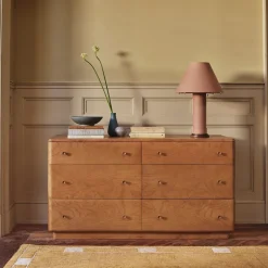 Pierce & Ward Burl Wood 6-Drawer Dresser (60")