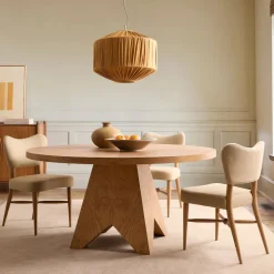 Pierce & Ward Burl Wood Round Dining Table (60")