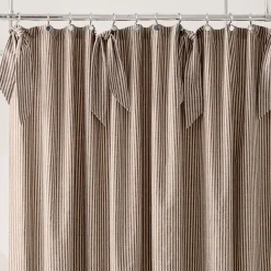 Pierce & Ward Cotton Linen Stripe Shower Curtain