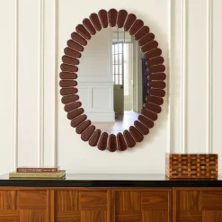 Pierce & Ward Faceted Oval Wall Mirror