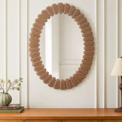 Pierce & Ward Faceted Oval Wall Mirror