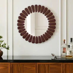 Pierce & Ward Faceted Round Wall Mirror