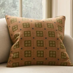 Pierce & Ward Floral Grid Pillow Cover