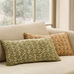 Pierce & Ward Floral Lattice Lumbar Pillow Cover