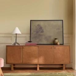 Pierce & Ward Leather Front Media Console (72")