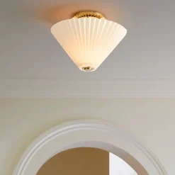 Pierce & Ward Pleated Flush Mount (12")