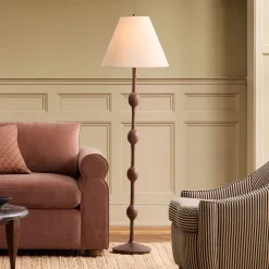 Pierce & Ward Ribbed Wood Floor Lamp (58")