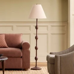 Pierce & Ward Ribbed Wood Floor Lamp (58")