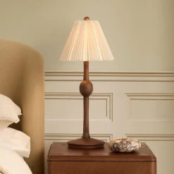 Pierce & Ward Ribbed Wood Table Lamp (20")