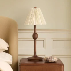 Pierce & Ward Ribbed Wood Table Lamp (20")