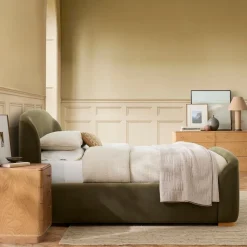 Pierce & Ward Upholstered Sleigh Bed