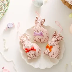 Pink Chicken Bunnies Ornaments (Set of 3)