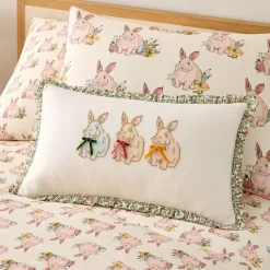 Pink Chicken Bunny Lumbar Pillow Cover