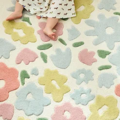 Pink Chicken Ditsy Floral Rug